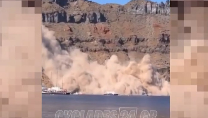 Κατολίσθηση στη Θηρασιά