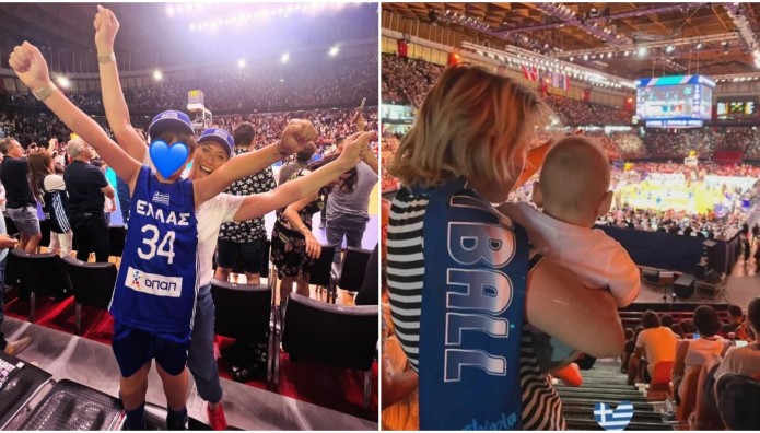 Εθνική μπάσκετ: Κοσιώνη και Σκαφιδά στο γήπεδο με τους γιους τους