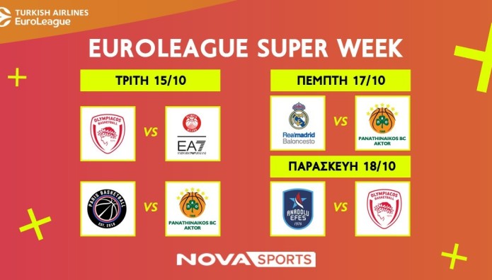 H Πρώτη Εβδομάδα Της Euroleague Στο Παρκέ Του ΝΟVASPORTS