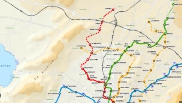 χάρτης μετρό επέκταση γραμμής 2 στον Δήμο Αχαρνών