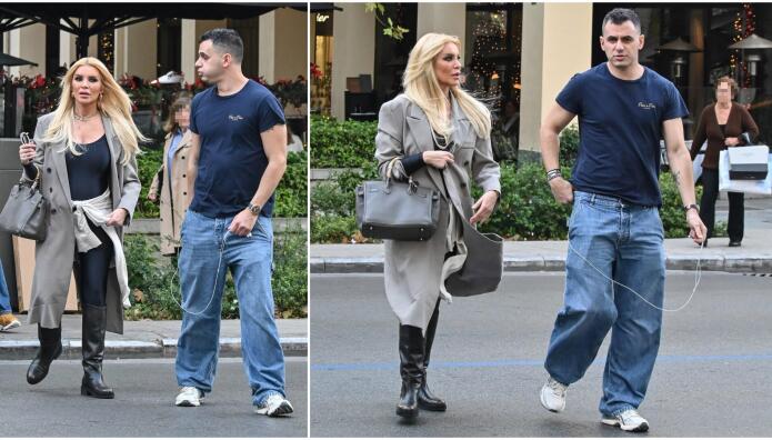 Καινούργιου: Με τον σύντροφό της στη Βουκουρεστίου- Η στιλάτη εμφάνιση της