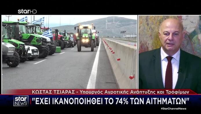 Κώστας Τσιάρας: Έχει ικανοποιηθεί το 74% των αιτημάτων των αγροτών