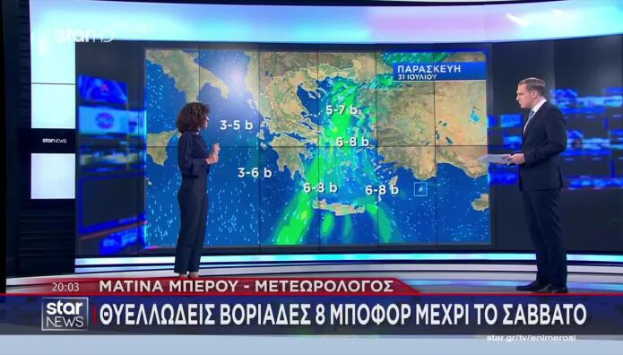 Καιρός: Άνεμοι Έως 8 Μποφόρ Μέχρι Το Σάββατο