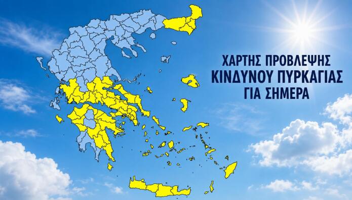 Υψηλός κίνδυνος πυρκαγιάς για 20 περιοχές σήμερα – Η πρόγνωση του καιρού