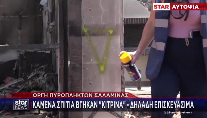 Σαλαμίνα: Καμένα σπίτια βγήκαν «κίτρινα»- Αντιδράσεις από τους πυρόπληκτους