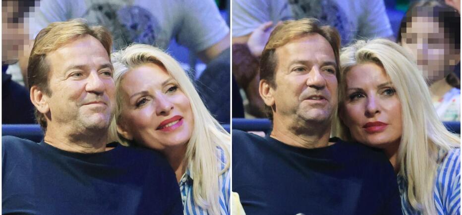 Ελένη Μενεγάκη- Μάκης Παντζόπουλος: Aγκαλιά στις κερκίδες του ΟΑΚΑ