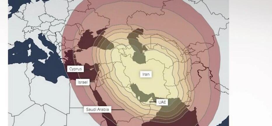 Μέχρι πού φτάνουν οι πύραυλοι του Ιράν - Δείτε τον χάρτη