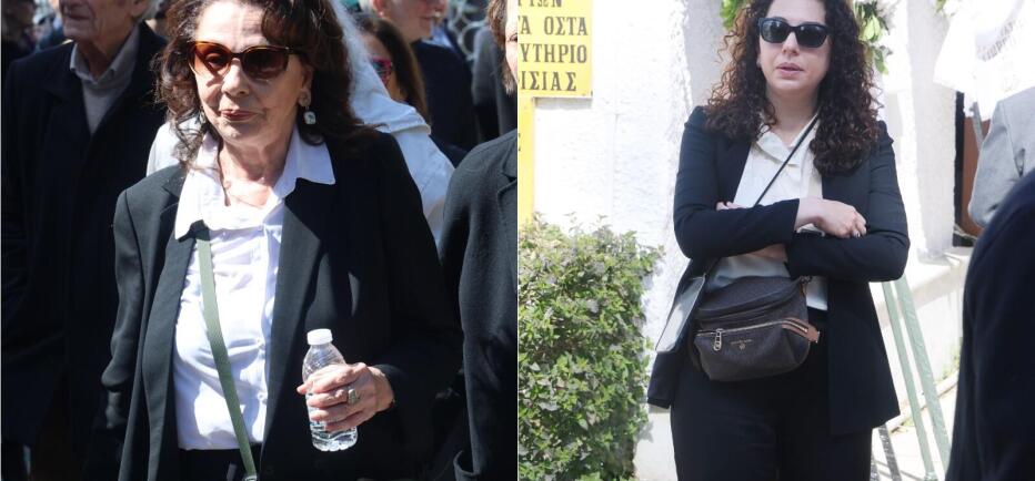 Κηδεία Πανουσόπουλος: Συγκινημένη η σύζυγός του Μπέτυ Λιβανού & η κόρη τους