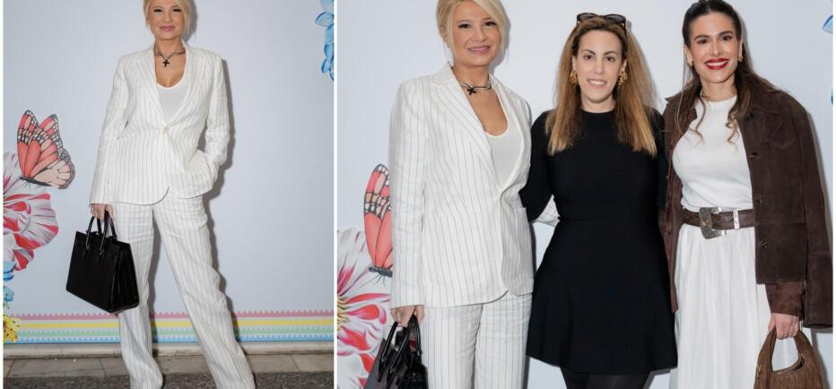 Φαίη Σκορδά: Η casual chic εμφάνιση με λευκό κοστούμι & αθλητικά παπούτσια