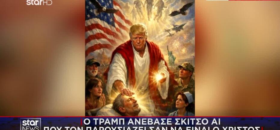 Τραμπ: Ανέβασε σκίτσο AI που τον παρουσιάζει σαν να είναι ο Χριστός