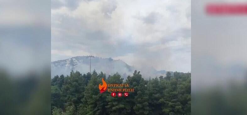 Φωτιά κοντά στο Άλσος Βεΐκου: Σηκώθηκαν εναέρια μέσα