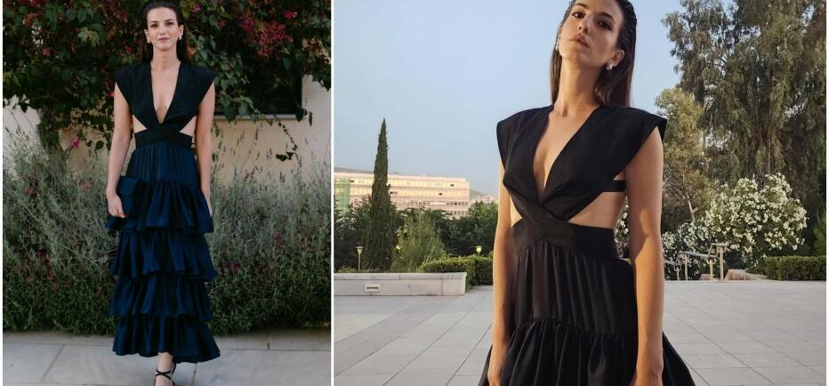 Παντούση: Εντυπωσιακή εμφάνιση με maxi φόρεμα με βολάν & cut outs