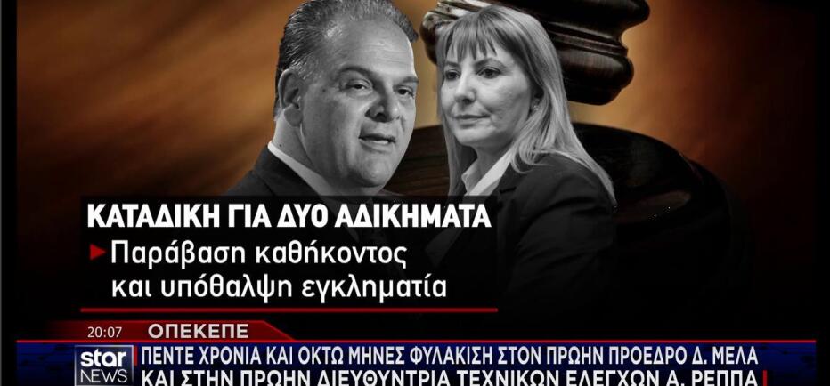 5 χρόνια και 8 μήνες φυλάκιση στον πρώην πρόεδρο του ΟΠΕΚΕΠΕ Δ. Μελά!