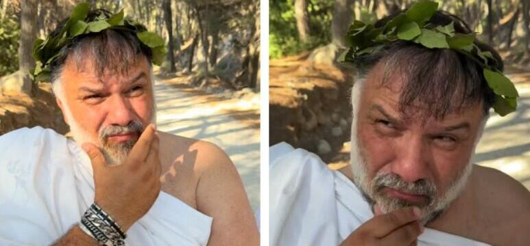 Απίθανη μεταμόρφωση Γρηγόρη Αρναούτογλου: Ντύθηκε αρχαίος Έλληνας