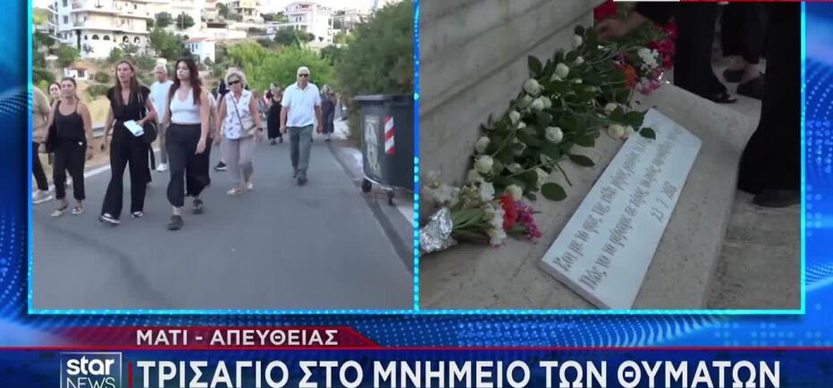 Μάτι: Συγκίνηση Στο Τρισάγιο Στο Μνημείο Των Θυμάτων