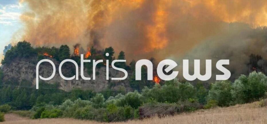 Μεγάλη φωτιά στο Μουζάκι Ηλείας - Επιχειρούν 105 πυροσβέστες και 9 εναέρια