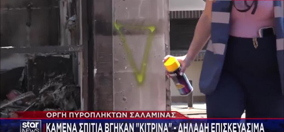 Σαλαμίνα: Καμένα σπίτια βγήκαν «κίτρινα»- Αντιδράσεις από τους πυρόπληκτους
