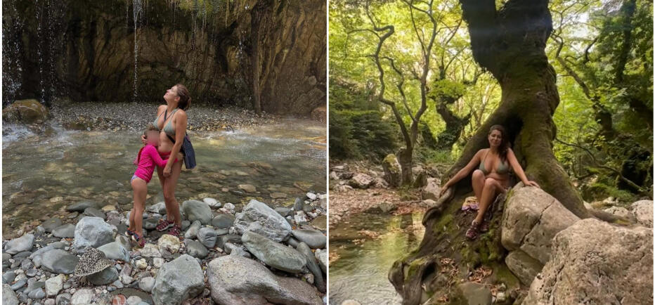 Κλέλια Ρένεση: Ποζάρει αγκαλιά με την κόρη της κάτω από καταρράκτη
