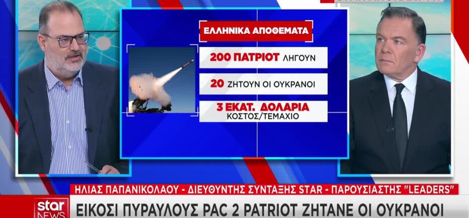 Αποκάλυψη Star: Η Ουκρανία ζητά 20 έως 30 Patriot από την Ελλάδα